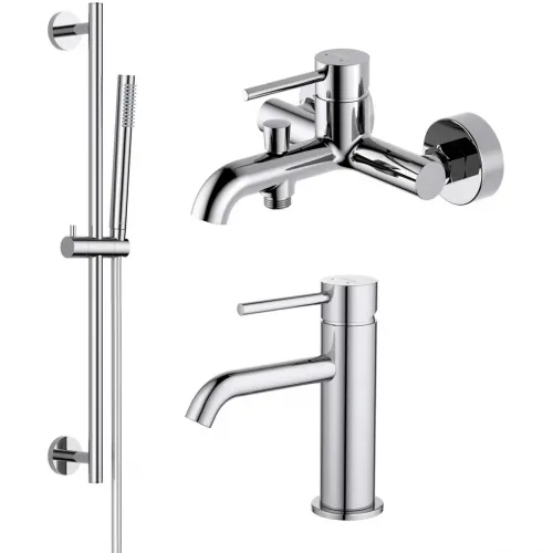 Комплект смесителей Aquatek Европа AQ1330CR с душевым гарнитуром, хром