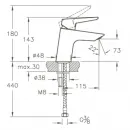 Смеситель для раковины без донного клапана Vitra Solid S A42440EXP