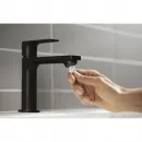 Смеситель для раковины Hansgrohe Rebris E 72557670 с донным клапаном, черный матовый
