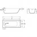 Ванна стальная Roca Contesa 212D07001 100x70 см, белый