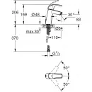 Смеситель для раковины с цепочкой Grohe Eurosmart 23323001