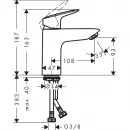Смеситель для раковины с донным клапаном Hansgrohe Logis 71107000