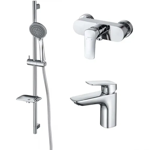 Комплект смесителей Aquatek Вега AQ1031CR с душевым гарнитуром, хром