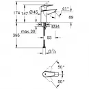 Смеситель для раковины без донного клапана Grohe BauEdge New 23330001