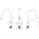 Смеситель для кухни Paulmark Lange La214212-SBG с подключением к фильтру, выдвижным изливом, светлое золото матовый