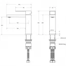 Смеситель для раковины Cezares Slider SLIDER-LS-IN с донным клапаном, сатин