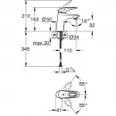 Смеситель для раковины без донного клапана Grohe Eurostyle New 32468003