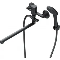 Смеситель для ванны Am.Pm X-Joy S F85B90122 универсальный, с душевым гарнитуром, черный матовый