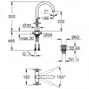 Смеситель для раковины с донным клапаном Grohe Atrio New 21019AL3