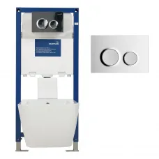 Инсталляция для подвесного унитаза, клавиша хром BT7912C