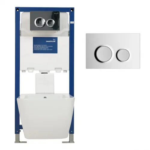 Инсталляция для подвесного унитаза, клавиша хром BT7912C