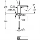 Смеситель для раковины без донного клапана Grohe Eurocube Joy 23658000