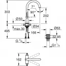 Смеситель для раковины с донным клапаном Grohe Atrio New 21022003