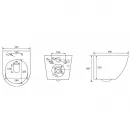 Унитаз подвесной Abber Bequem AC1101MBE безободковый, с сиденьем микролифт, бежевый матовый