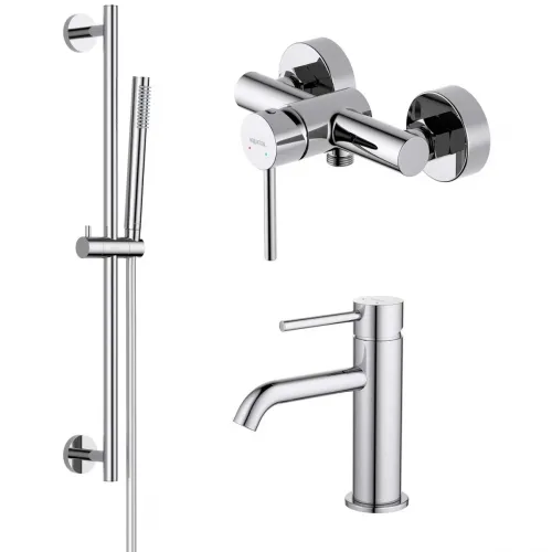 Комплект смесителей Aquatek Европа AQ1331CR с душевым гарнитуром, хром