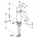 Смеситель для раковины без донного клапана Kludi Bozz 382900576