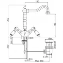 Смеситель для раковины золото 24 карат, ручки Swarovski Cezares Diamond DIAMOND-LS2-03/24-Sw