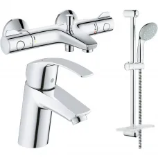 Комплект смесителей (3 в 1) Grohe Eurosmart New + Grohtherm 800 124422
