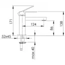 Смеситель для раковины без донного клапана Remer Q-Design QD11