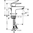 Смеситель для раковины 80 с донным клапаном push-open Hansgrohe Talis E 71701000