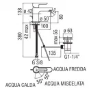Смеситель для раковины с донным клапаном Nobili ABC AB87118/1CR