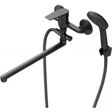 Смеситель для ванны Am.Pm Gem F90A90122 универсальный, с душевым гарнитуром, черный матовый