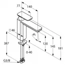 Смеситель для раковины без донного клапана Kludi E2 492970575