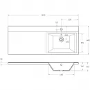 Раковина над стиральной машиной 120,3x48,2 см BelBagno Kraft BB1200/480-LV-MR-R
