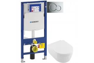 Комплект подвесной унитаз Villeroy & Boch Avento 5656HR01 + система инсталляции Geberit 111.300.00.5 + 115.770.21.5 + 111.815.00.1