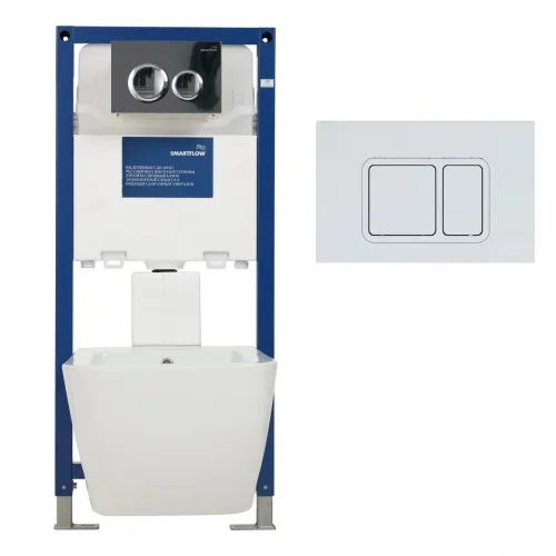 Инсталляция для подвесного унитаза, клавиша хром BT7807C