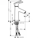 Смеситель для раковины 100 без донного клапана Hansgrohe Talis S 72021000
