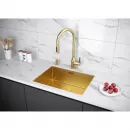 Смеситель для кухни Paulmark Universal Un213880-BG с подключением к фильтру, выдвижным изливом, золотой матовый