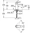 Смеситель для раковины без донного клапана Grohe Eurosmart Cosmopolitan 23327000