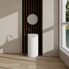 Раковина Abber Stein AS2516-H 40x40 см, напольная, белый матовый