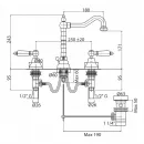 Смеситель для раковины с донным клапаном золото 24 карат, ручки белые Cezares First FIRST-BLS2-03/24-Bi