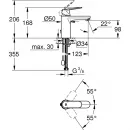 Смеситель для раковины с цепочкой Grohe Eurosmart Cosmopolitan 23326000