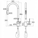 Смеситель для кухни Paulmark Universal Un213880-BG с подключением к фильтру, выдвижным изливом, золотой матовый