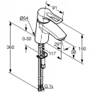 Смеситель для раковины без донного клапана Kludi MX 331260562