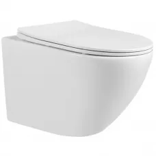 Унитаз подвесной Abber Bequem AC1100 безободковый, с сиденьем микролифт, белый