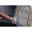 Смеситель для кухни Paulmark Universal Un213880-BG с подключением к фильтру, выдвижным изливом, золотой матовый