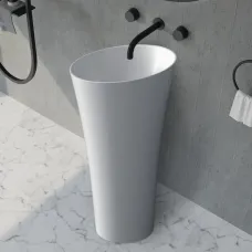 Раковина Abber Stein AS2509-H 50x50 см, напольная, белый матовый