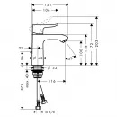 Смеситель для раковины 110 с донным клапаном Hansgrohe Metris 31080000