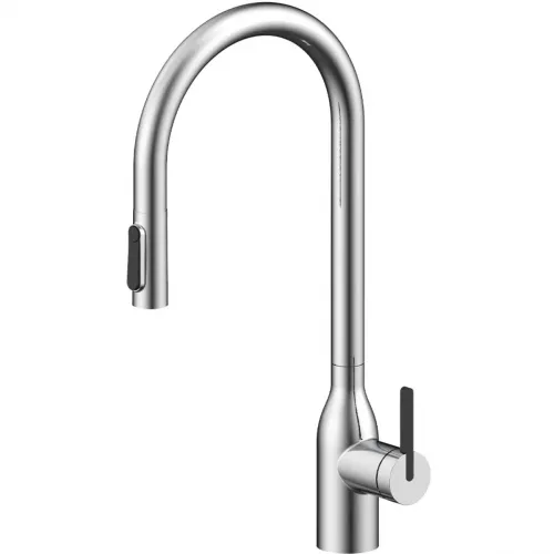 Смеситель для кухни Paulmark Universal Un213880-BS с подключением к фильтру, выдвижным изливом, нержавеющая сталь