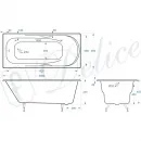 Ванна чугунная Delice Maestro DLR230646R 200x85 см, с отверстиями под ручки, белый