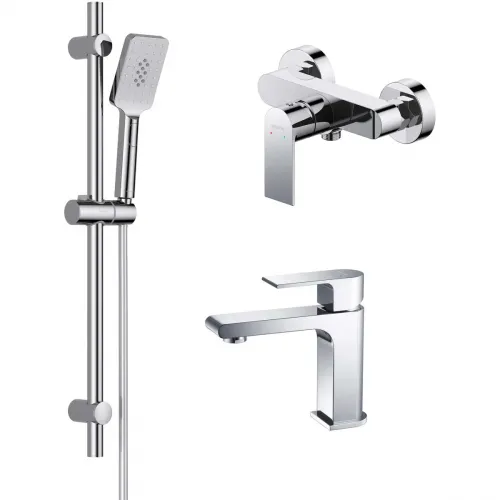 Комплект смесителей Aquatek Лира AQ1431CR с душевым гарнитуром, хром