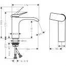 Смеситель для раковины без донного клапана CoolStart Hansgrohe Vivenis 75024000
