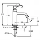 Смеситель для раковины без донного клапана Jacob Delafon Louise E24360-CP