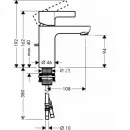 Смеситель для раковины с донным клапаном Hansgrohe Metris S 31060000