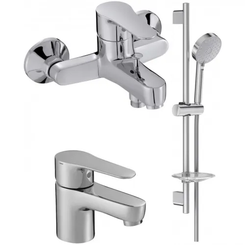 Комплект смесителей Jacob Delafon July E16033-4-CP + E16027-4ND-CP + E99898RU-CP