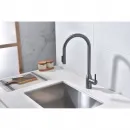Смеситель для кухни Paulmark Universal Un213880-GM с подключением к фильтру, выдвижным изливом, вороненая сталь